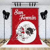 Aperturee - Red Bullfighting Show San Fermin Backdrop For Party